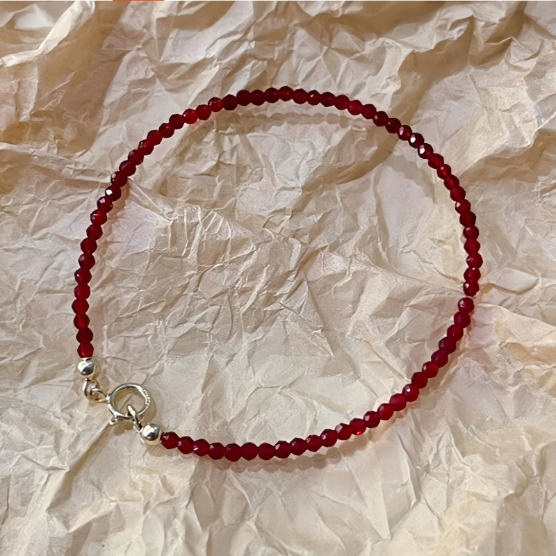 Fine Sparkle Red Spinel Bracelet, Good Luck & Wealth Crystal Bracelet for Women