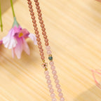 Natural Rose Quartz Ring Flower Bracelet - Inner Peace and Gentle Healing