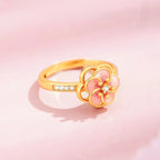 Bague Tournante Fleur de Cerisier Romantique - Bague de Pureté