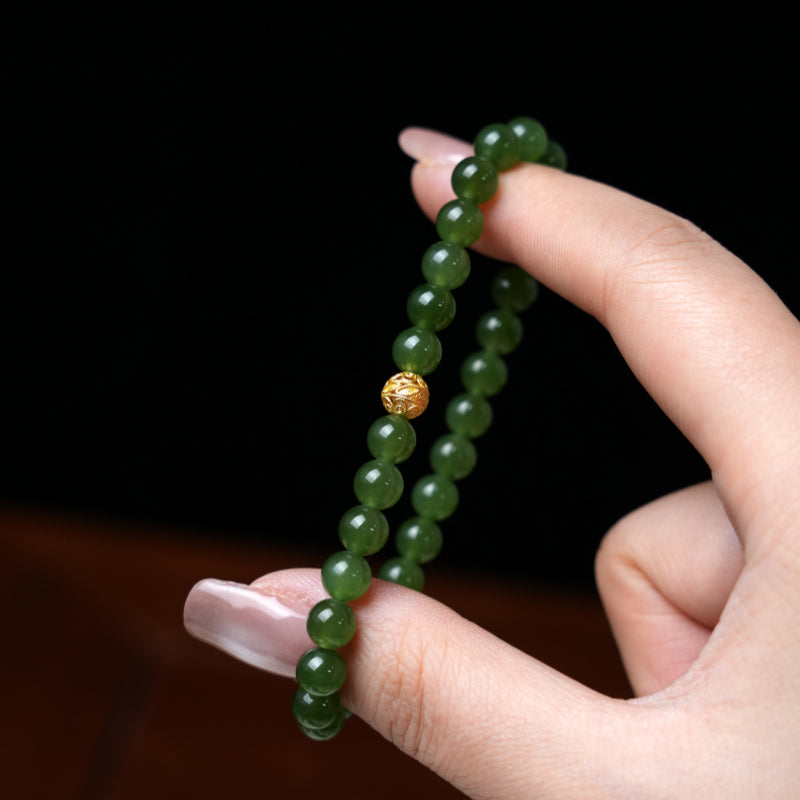 Natural Hetian Jasper Bracelet - Smooth, Serene, and Special