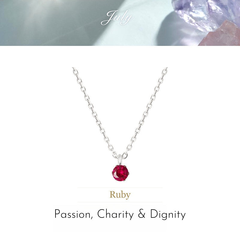 Vintage Fine 12 Birthstone Clavicle Necklace, Ideal Birthday Gift Accessory