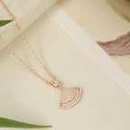 Women Luxury Fan Gemstone Necklace - Gentleness & Peace