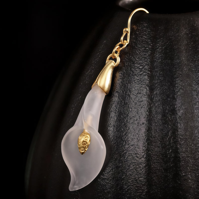Boucles d'oreilles en quartz clair Clarté Volubilis