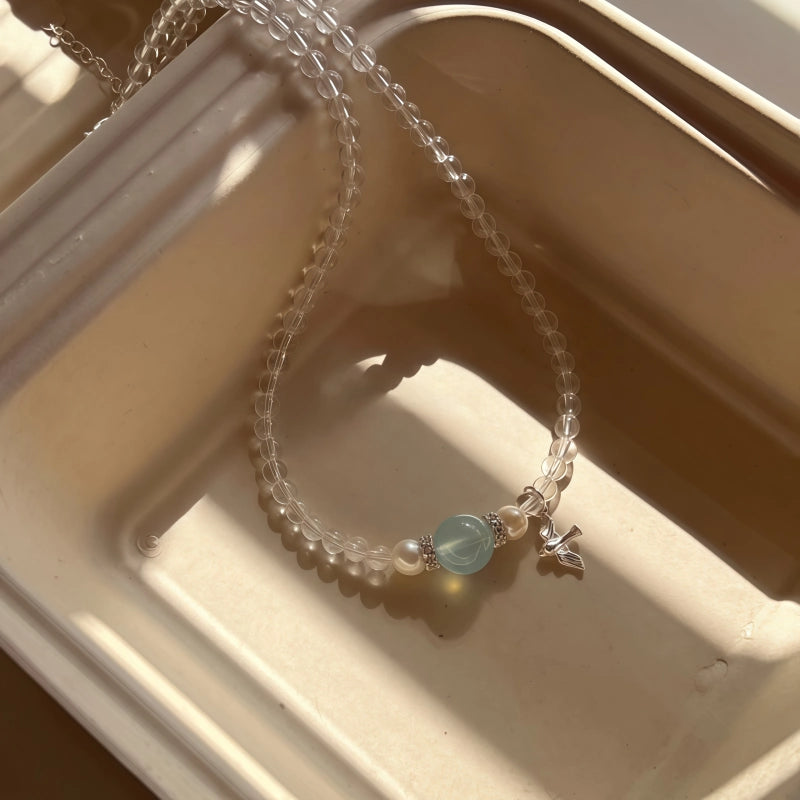 Clear Brave Wings Necklace - Courage Necklace