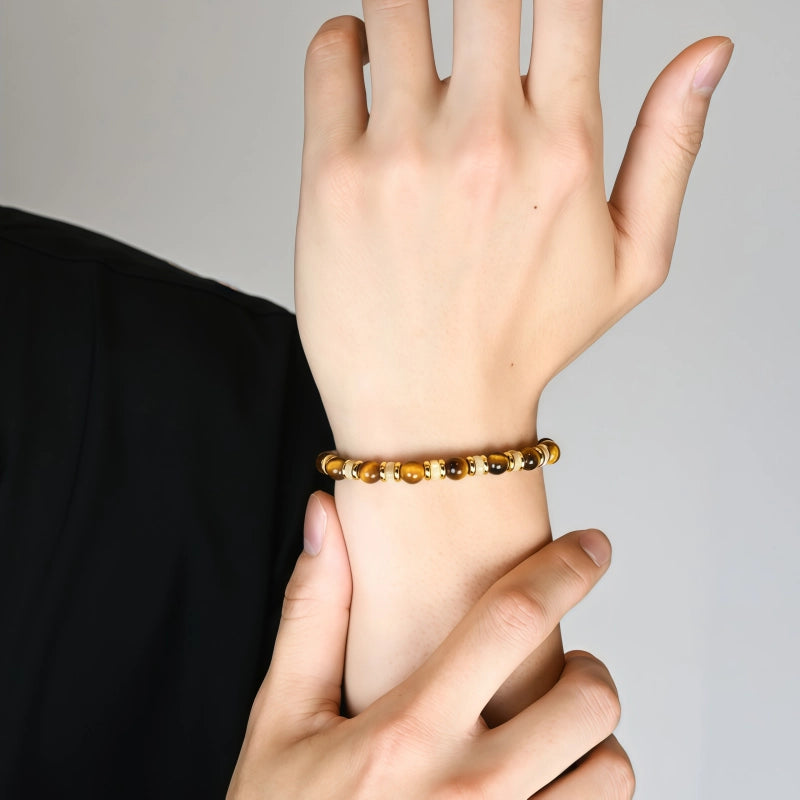 Natural Tiger Eye Stone Bracelet, Niche Beads Bracelet For Couples, Gift For Men And Women