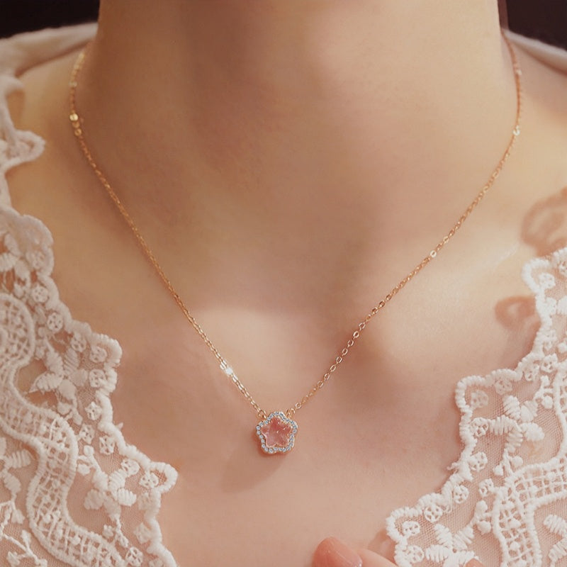 Starlight Sakura Natural Crystal Necklace - Beauty & New Beginnings
