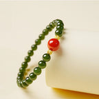 Bracelet en jade Hetian naturel Lotus Éclat Pur