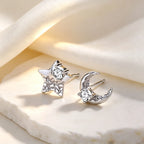 Asymmetric Star Moon Earrings - Start Shiny New Journey