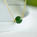 Dainty Natural Hetian Green Jade Bead Necklace - Calm & Peace