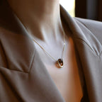 Natural Tiger Eye Stone Necklace, Versatile & Edgy Sweater Chain, Light Luxury Style