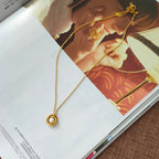 Minimalist Triple-Ring Pearl Setting Necklace | 60th Birthday Keepsake Jewelry