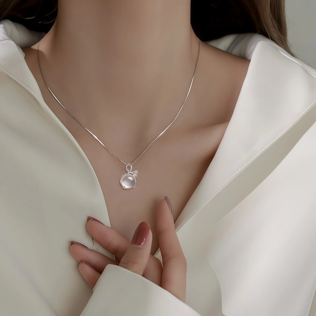 Plum‑Blossom Chalcedony Sterling Silver 3‑Piece