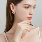 Boucles d'oreilles pendantes émaillées fleur d'éventail et perles, magnifiques boucles d'oreilles de luxe légères en fleur de cerisier