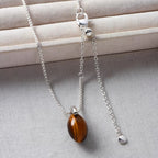 Earth‑Tone Tiger Eye Necklace&Earrings Jewelry Set - Dispels Negative Energy