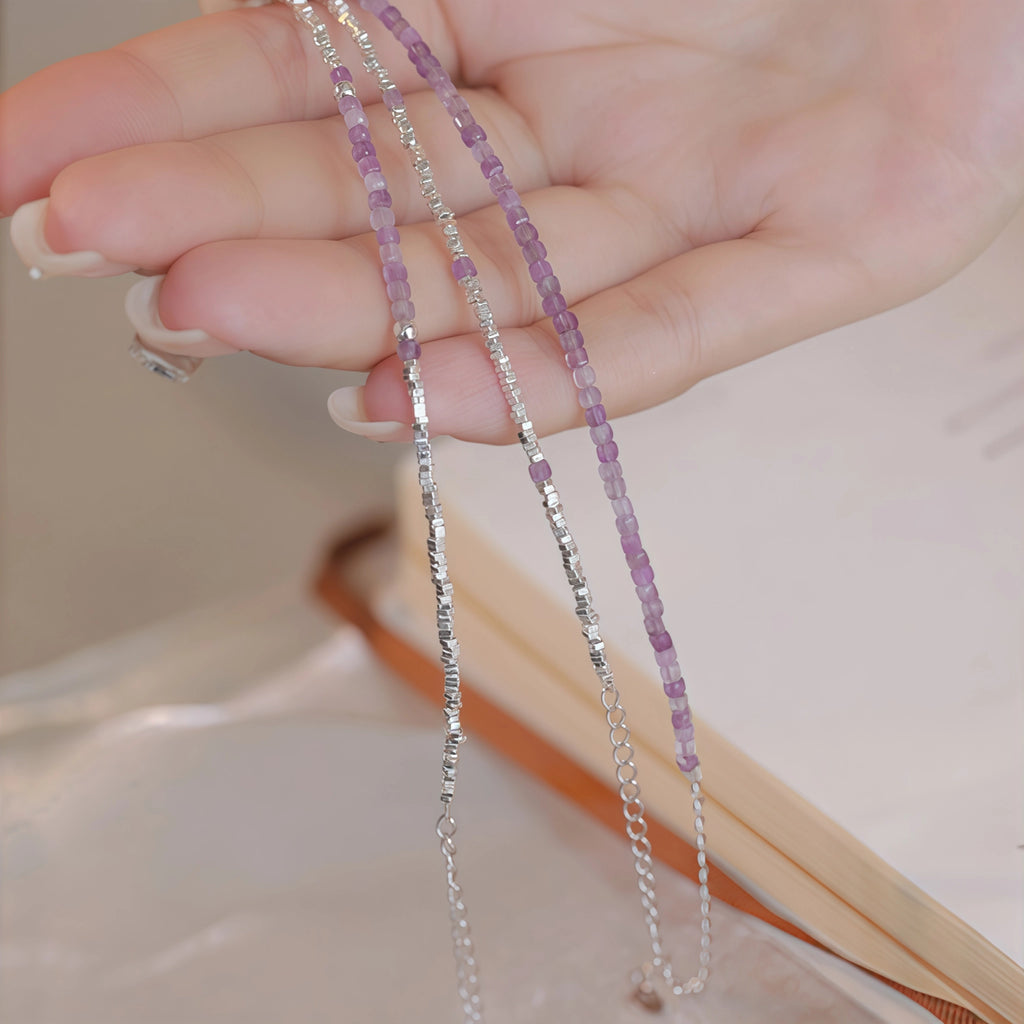 Collier en cristal naturel couronne vintage