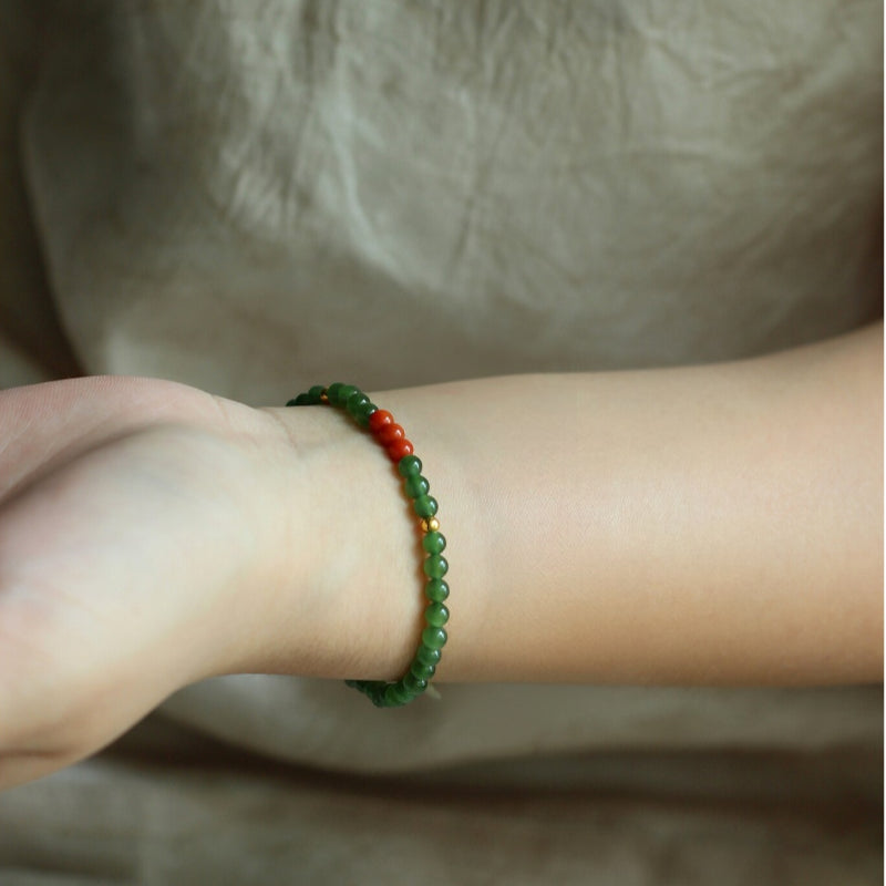 Bracelet en jade Hetian naturel Lotus Éclat Pur