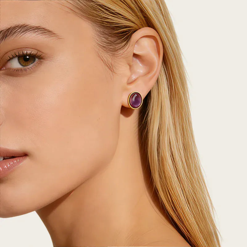 Calming Natural Amethyst Protection Earrings