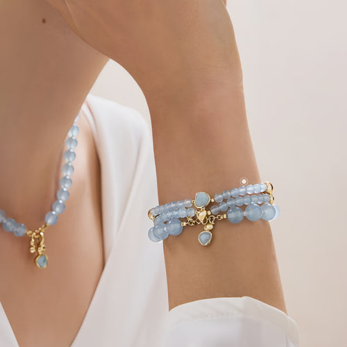 Aquamarine Double-Layer Luck Bracelet-Ocean Wish