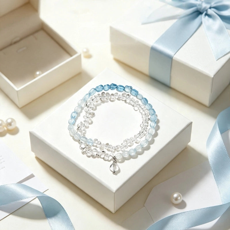Gradient Aquamarine Bracelet – Calm Emotion, Speak Truth, Attract Luck