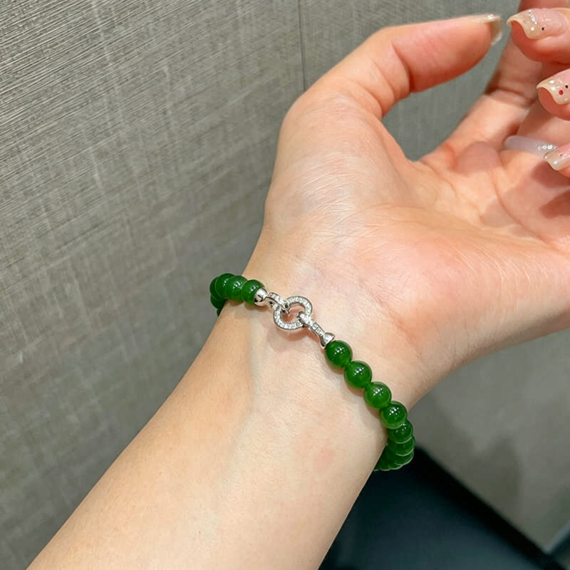Natural Hetian Jade Bracelet - Attract Positivity, Peaceful Fortune