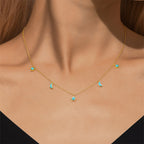 Star & Moon Turquoise Necklace Jewelry Set - Positive Vibes, Steady Peace