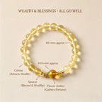 Bracelet de perles de cristal naturel Golden Flow