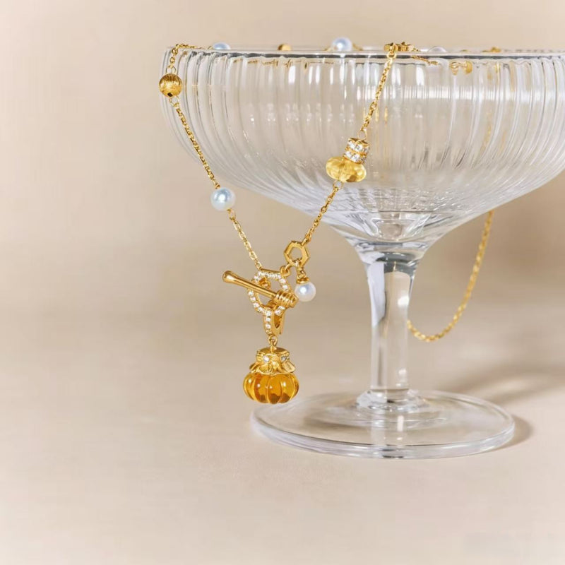 Citrine Honey Jar Necklace – Sweet Abundance & Confidence