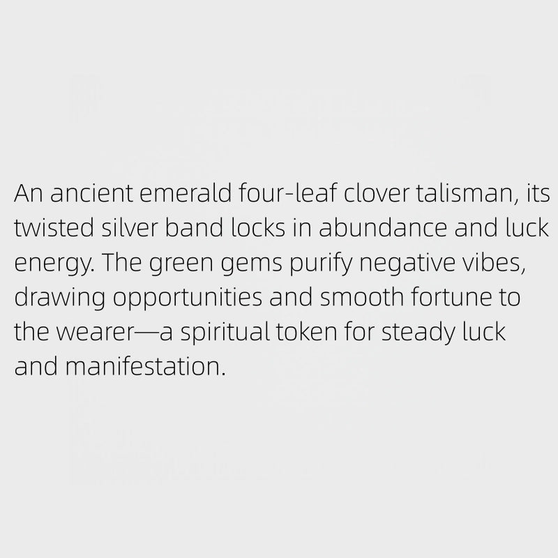 Green Four-leaf Clover Lucky Ring