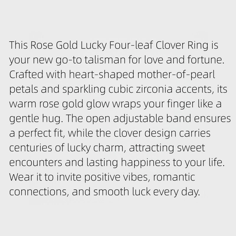 Heart Four-leaf Clover Rose Gold Super Lucky Ring