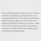 Bague papillon en améthyste naturelle – Ancrez votre énergie, ouvrez-vous à la chance