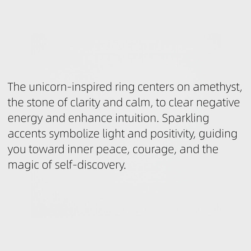 Natural Amethyst Unicorn Ring - Clear Head, Lucky Path