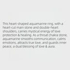 Heart Natural Aquamarine Birthstone Ring – Courage, Peace & Negative Energy Cleanser