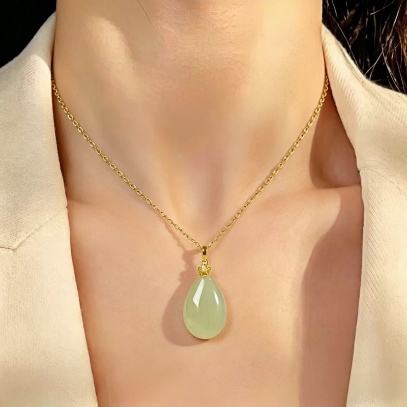 Water-Drop Hetian Jade Necklace