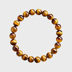 Bracelet Œil de Tigre Naturel — Perles Porte-Bonheur Attirant la Fortune