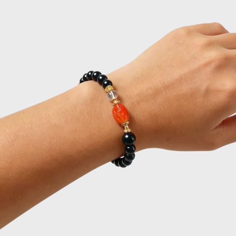 Water Fire Balance Natural Obsidian Bracelet