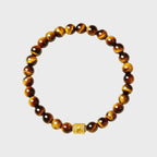 Bracelet élastique perles œil de tigre naturel - Attire la richesse, cadeau d'anniversaire idéal