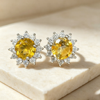 Natural Citrine Earrings - Sunflowers Thrive, Always Facing the Light