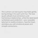 Square Pink Rose Quartz Open Ring