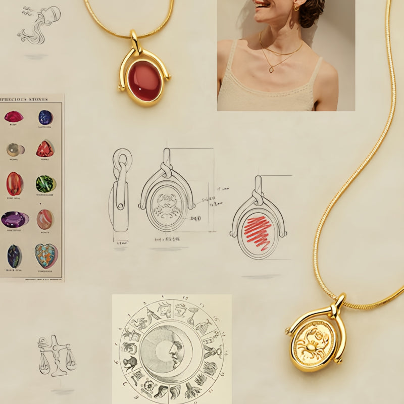 Zodiac Birthstone Necklace, Minimalist Clavicle Chain, Unique Birthday Gift for Girlfriend