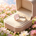 Lucky Rose Quartz Clover Ring