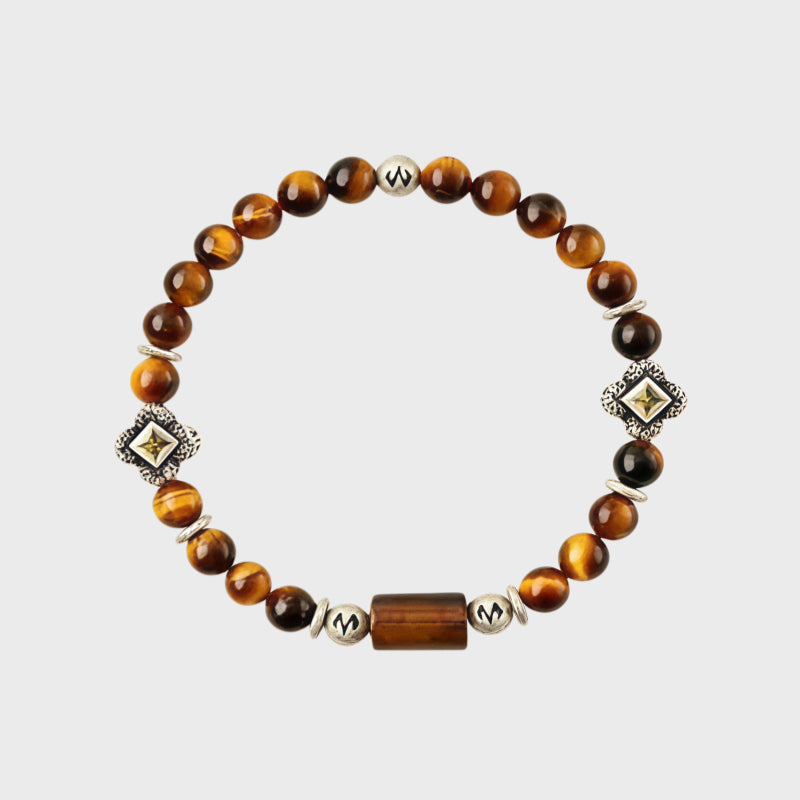 Ancient Rune Natural Tiger Eye Wealth Bracelet