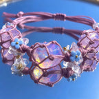 Bracelet tressé floral fait main