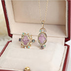 Amethyst Necklace & Ring Set - Attracts Supportive Connections