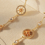 Abundance Compass Natural Citrine Necklace/Bracelet Set - Wealth & Opportunity