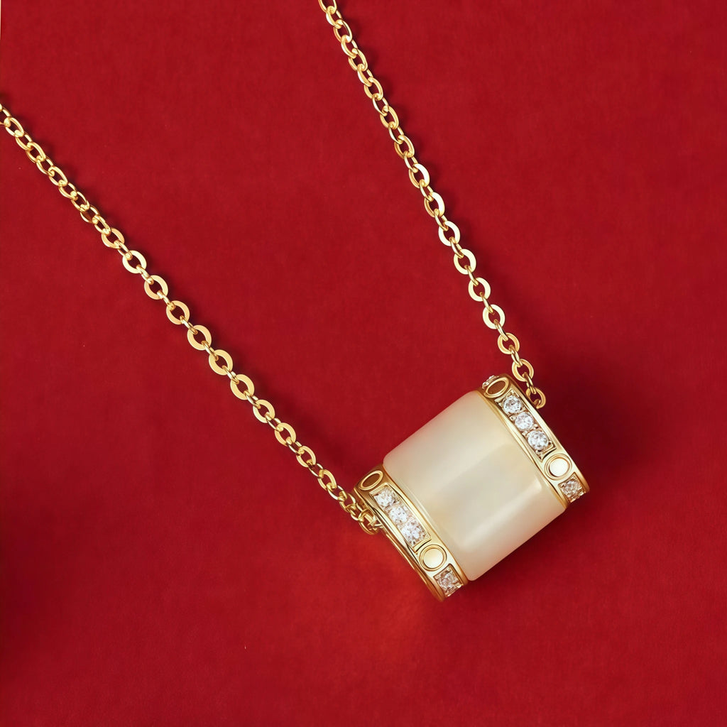 Collier en jade Hetian simple et sûr