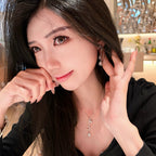 Collier/Boucles d'oreilles Bénédiction Étoile et Lune - Les Étoiles Guident Votre Chemin, la Goutte d'Eau Contient l'Énergie Spirituelle