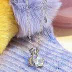 Collier Lune et Étoile en Citrine Naturelle/Quartz Transparent - Attire la Richesse, Purifie l'Aura