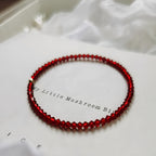Natural Garnet Beaded Bracelet - Lucky Red String