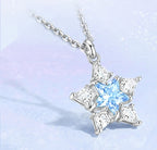 Sparkling Blue Star Snowflake Necklace - Embrace Clarity and Hope