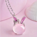 Ethereal Bunny Natural Crystal Necklace